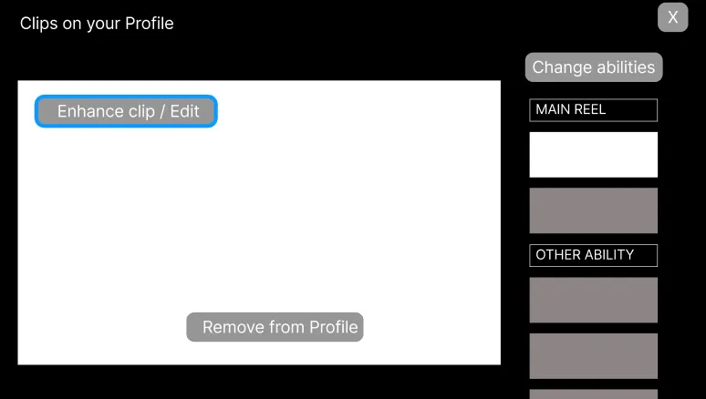 Early low-fi concept: Prepopulated Profile – videos are automatically added, but users lose control.